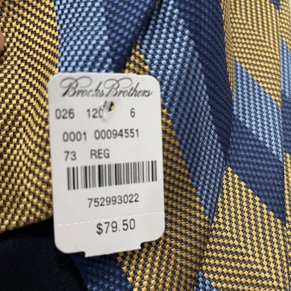 Brooks Brothers Blue and Yellow Striped Tie - Picture 3 of 5